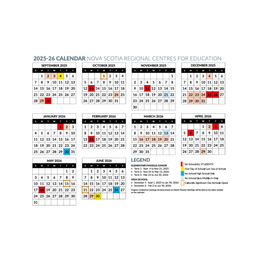 202526 school calendar HRCE Schools